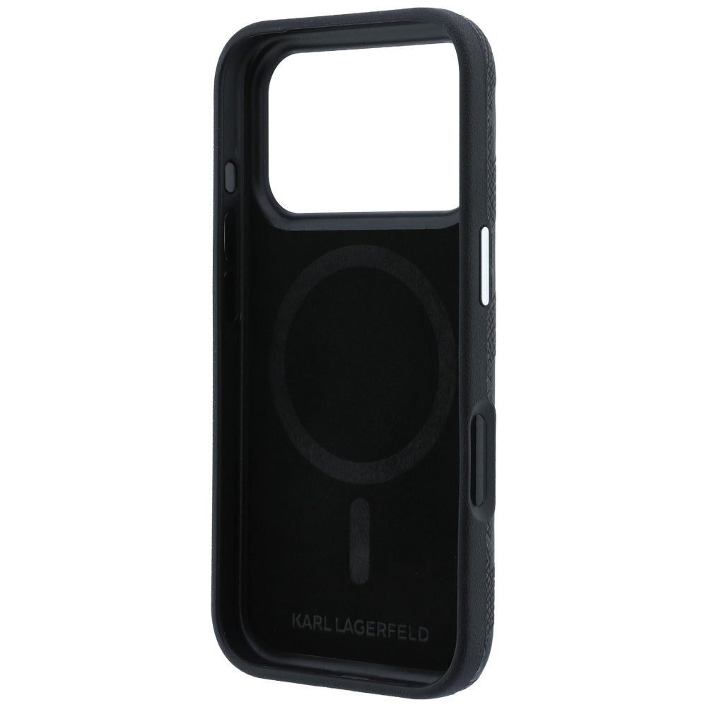 Karl Lagerfeld iPhone 17 Pro Max/iPhone 18 Pro Max Deksel Grained Mono Resin Logo Svart