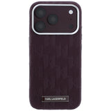 Karl Lagerfeld iPhone 17 Pro/iPhone 18 Pro Deksel Grained Mono Resin Logo Burgunder