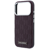 Karl Lagerfeld iPhone 17 Pro/iPhone 18 Pro Deksel Grained Mono Resin Logo Burgunder