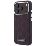 Karl Lagerfeld iPhone 17 Pro Max/iPhone 18 Pro Max Deksel Grained Mono Resin Logo Burgundy