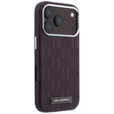 Karl Lagerfeld iPhone 17 Pro Max/iPhone 18 Pro Max Deksel Grained Mono Resin Logo Burgundy