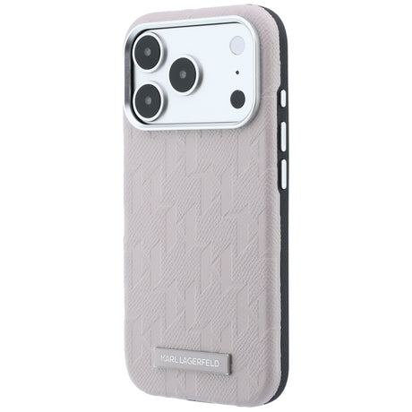 Karl Lagerfeld iPhone 17 Pro Max/iPhone 18 Pro Max Deksel Grained Mono Resin Logo Rosa