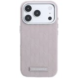 Karl Lagerfeld iPhone 17 Pro Max/iPhone 18 Pro Max Deksel Grained Mono Resin Logo Rosa