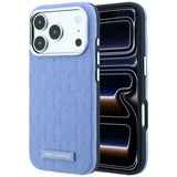 Karl Lagerfeld iPhone 17 Pro Max/iPhone 18 Pro Max Deksel Grained Mono Resin Logo Blå