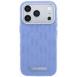 Karl Lagerfeld iPhone 17 Pro Max/iPhone 18 Pro Max Deksel Grained Mono Resin Logo Blå