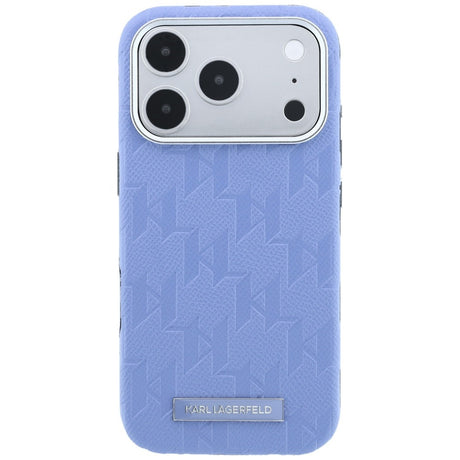 Karl Lagerfeld iPhone 17 Pro Max/iPhone 18 Pro Max Deksel Grained Mono Resin Logo Blå