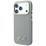 Karl Lagerfeld iPhone 17 Pro Max/iPhone 18 Pro Max Deksel Saffiano Script Logo Beige