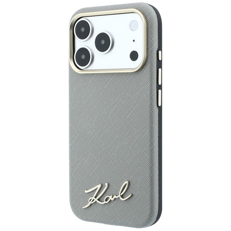 Karl Lagerfeld iPhone 17 Pro Max/iPhone 18 Pro Max Deksel Saffiano Script Logo Beige