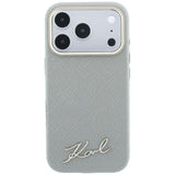 Karl Lagerfeld iPhone 17 Pro Max/iPhone 18 Pro Max Deksel Saffiano Script Logo Beige