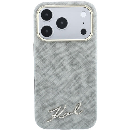 Karl Lagerfeld iPhone 17 Pro Max/iPhone 18 Pro Max Deksel Saffiano Script Logo Beige