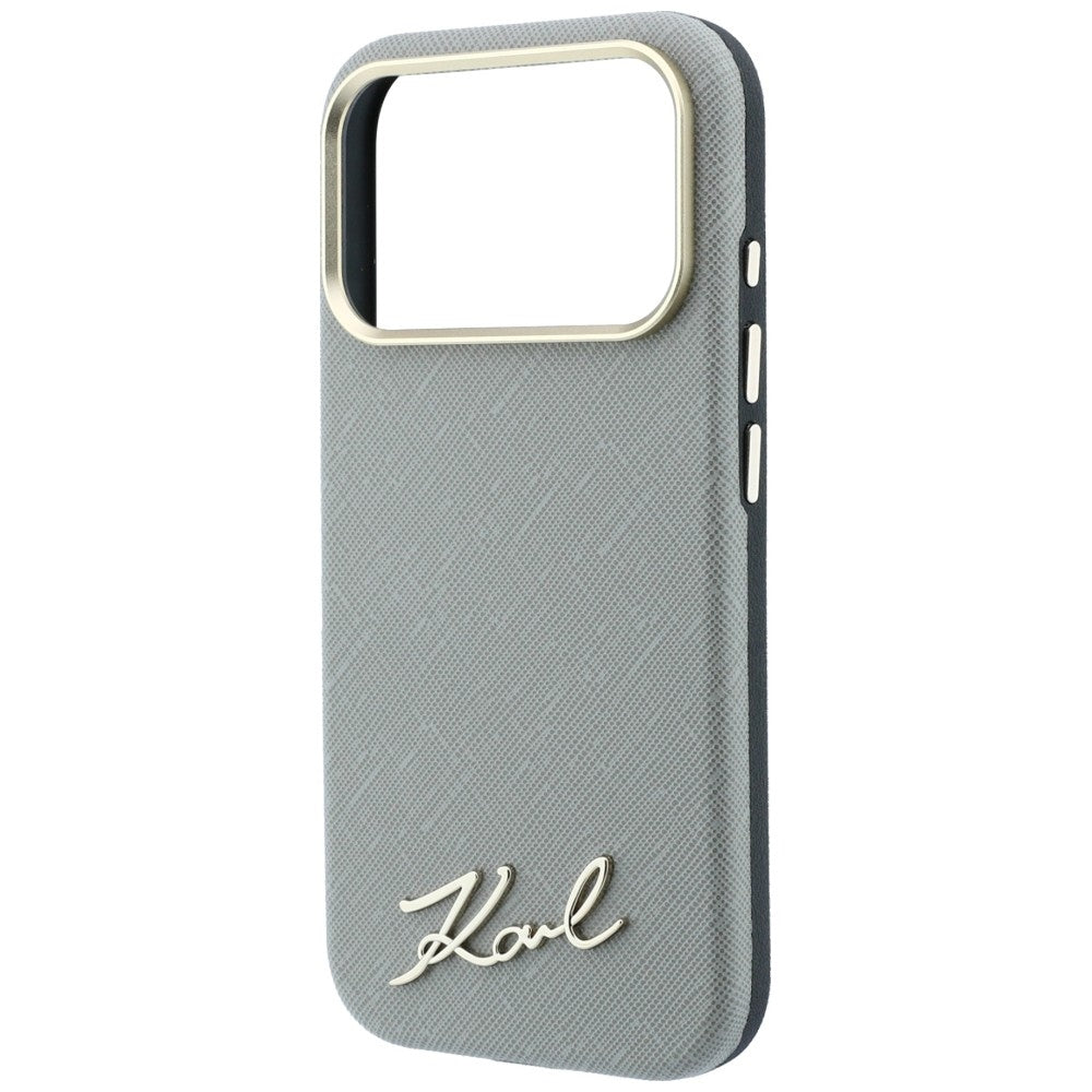 Karl Lagerfeld iPhone 17 Pro Max/iPhone 18 Pro Max Deksel Saffiano Script Logo Beige