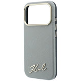 Karl Lagerfeld iPhone 17 Pro Max/iPhone 18 Pro Max Deksel Saffiano Script Logo Beige