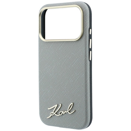 Karl Lagerfeld iPhone 17 Pro Max/iPhone 18 Pro Max Deksel Saffiano Script Logo Beige