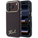 Karl Lagerfeld iPhone 17 Pro/iPhone 18 Pro Deksel Saffiano Script Logo Burgundy