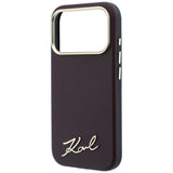 Karl Lagerfeld iPhone 17 Pro/iPhone 18 Pro Deksel Saffiano Script Logo Burgundy