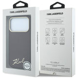 Karl Lagerfeld iPhone 17 Pro/iPhone 18 Pro Deksel Saffiano Script Logo Burgundy