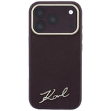 Karl Lagerfeld iPhone 17 Pro Max/iPhone 18 Pro Max Deksel Saffiano Script Logo Burgundy
