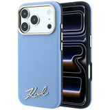 Karl Lagerfeld iPhone 17 Pro/iPhone 18 Pro Deksel Script Logo Blå