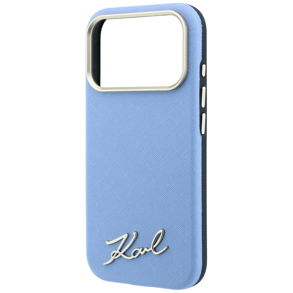 Karl Lagerfeld iPhone 17 Pro/iPhone 18 Pro Deksel Script Logo Blå