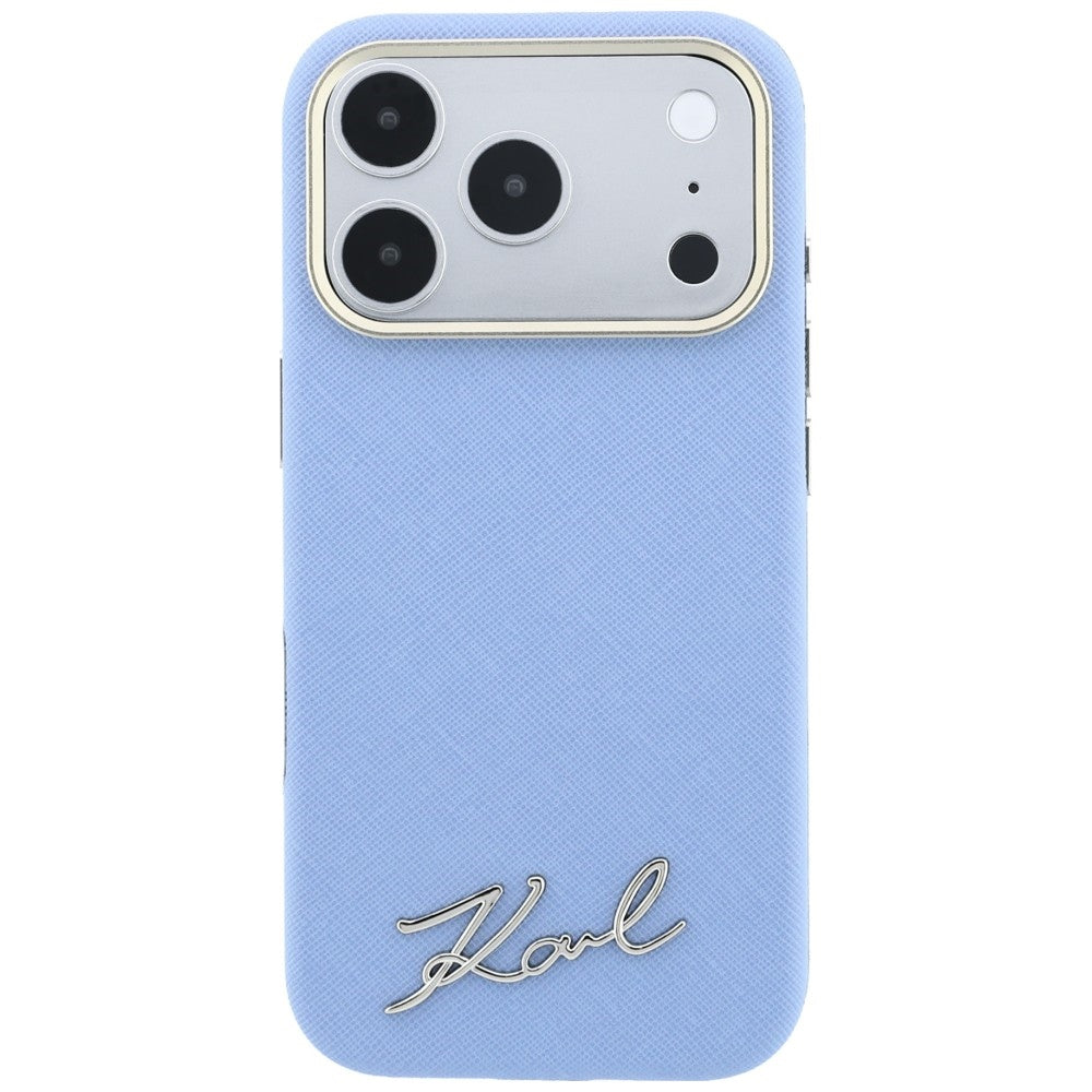 Karl Lagerfeld iPhone 17 Pro Max/iPhone 18 Pro Max Deksel Script-logo Blå