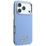 Karl Lagerfeld iPhone 17 Pro Max/iPhone 18 Pro Max Deksel Script-logo Blå