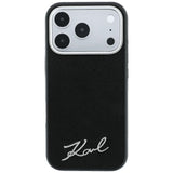 Karl Lagerfeld iPhone 17 Pro Max/iPhone 18 Pro Max Deksel Saffiano Script Logo Svart