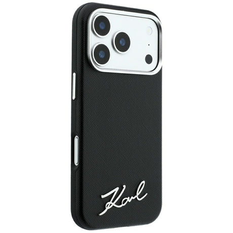 Karl Lagerfeld iPhone 17 Pro Max/iPhone 18 Pro Max Deksel Saffiano Script Logo Svart
