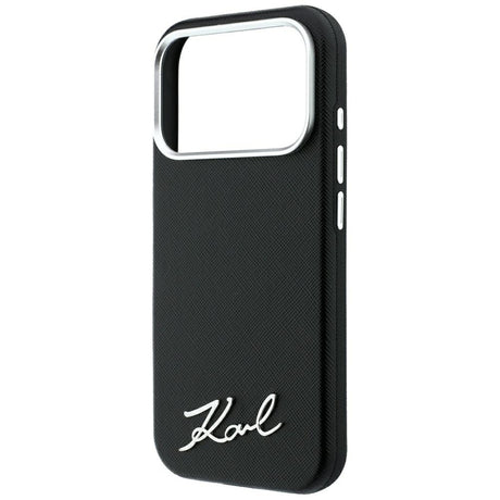 Karl Lagerfeld iPhone 17 Pro Max/iPhone 18 Pro Max Deksel Saffiano Script Logo Svart