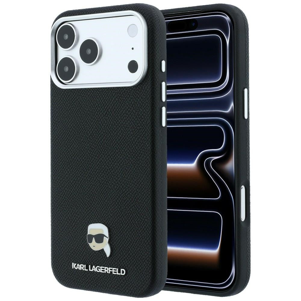 Karl Lagerfeld iPhone 17 Pro Max/iPhone 18 Pro Max Deksel Grained Karl Svart