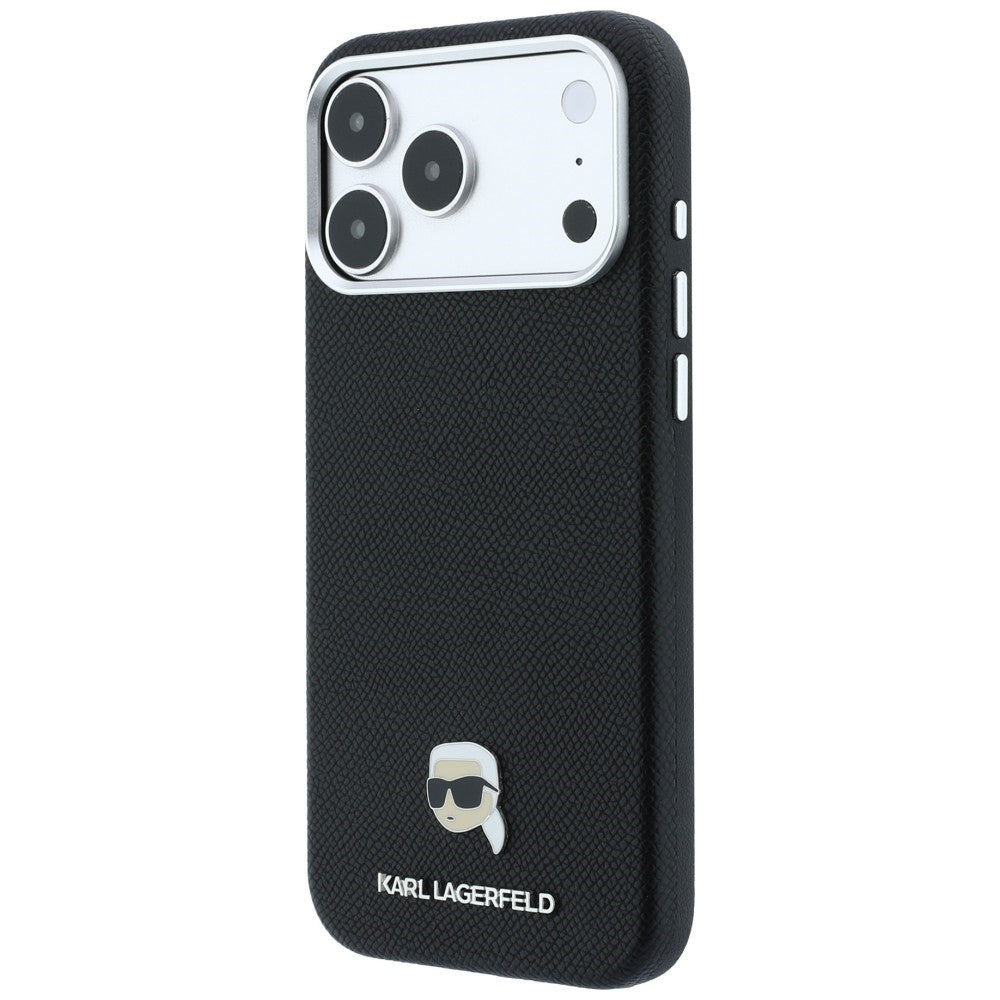 Karl Lagerfeld iPhone 17 Pro Max/iPhone 18 Pro Max Deksel Grained Karl Svart