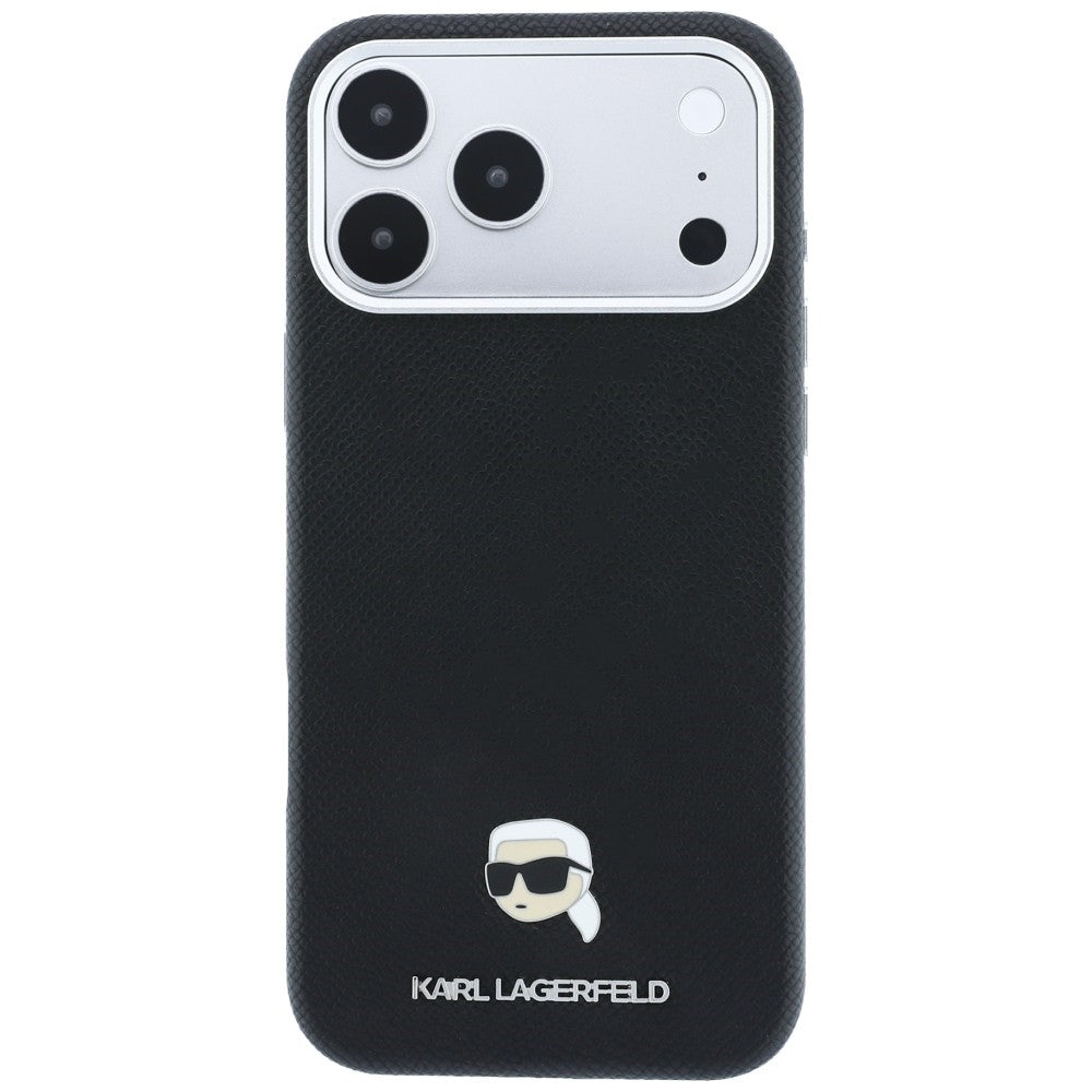 Karl Lagerfeld iPhone 17 Pro Max/iPhone 18 Pro Max Deksel Grained Karl Svart