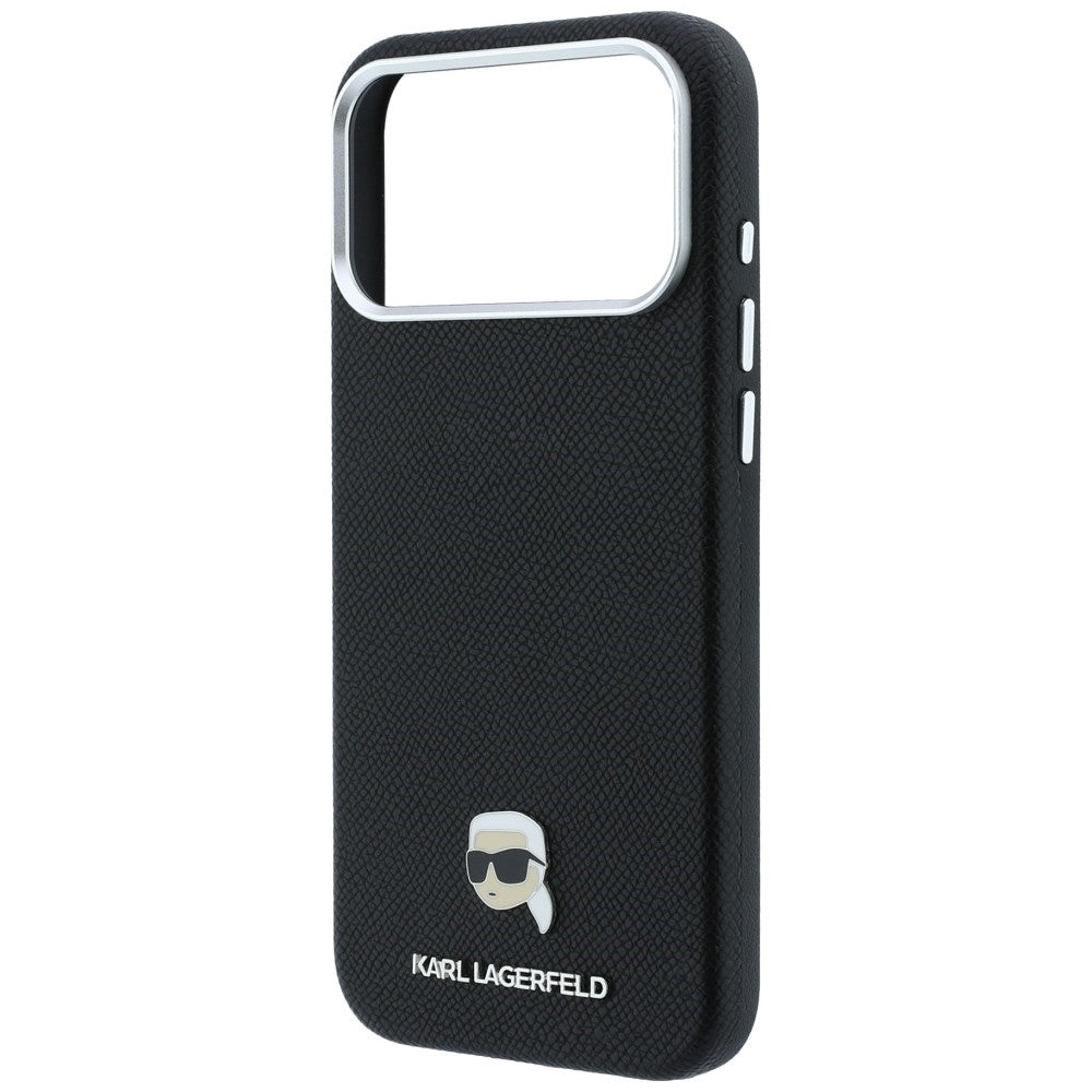 Karl Lagerfeld iPhone 17 Pro Max/iPhone 18 Pro Max Deksel Grained Karl Svart