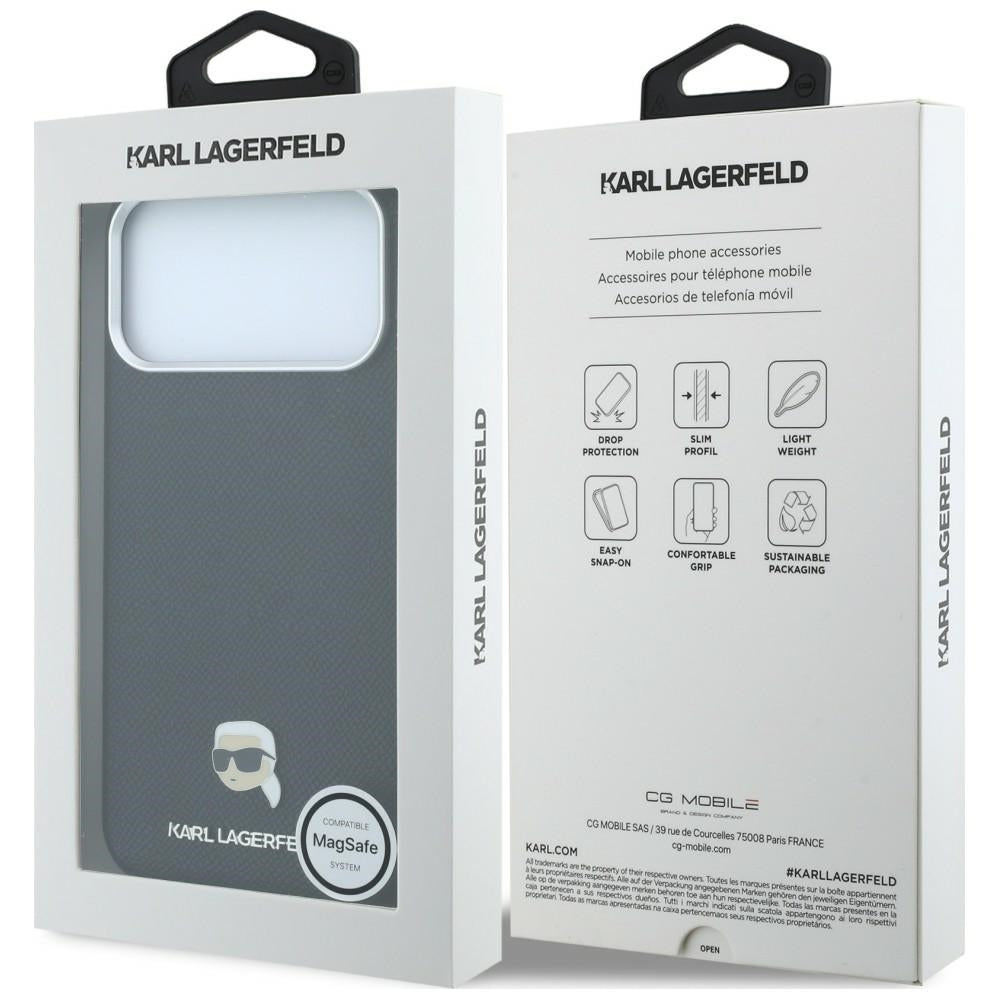 Karl Lagerfeld iPhone 17 Pro Max/iPhone 18 Pro Max Deksel Grained Karl Svart
