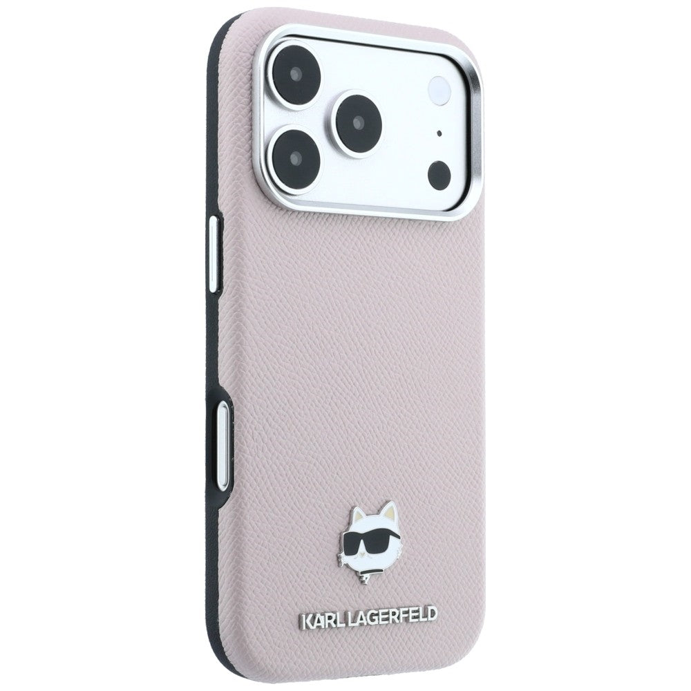 Karl Lagerfeld iPhone 17 Pro/iPhone 18 Pro Deksel Grained Choupette Rosa