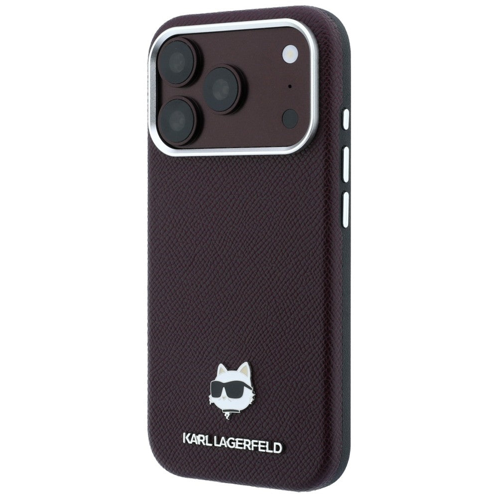 Karl Lagerfeld iPhone 17 Pro/iPhone 18 Pro Deksel Grained Choupette Burgundy