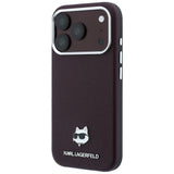 Karl Lagerfeld iPhone 17 Pro/iPhone 18 Pro Deksel Grained Choupette Burgundy