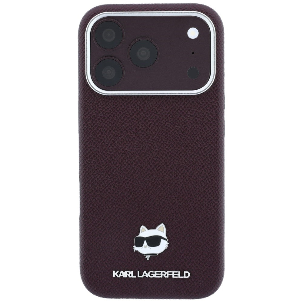 Karl Lagerfeld iPhone 17 Pro/iPhone 18 Pro Deksel Grained Choupette Burgundy