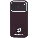 Karl Lagerfeld iPhone 17 Pro/iPhone 18 Pro Deksel Grained Choupette Burgundy