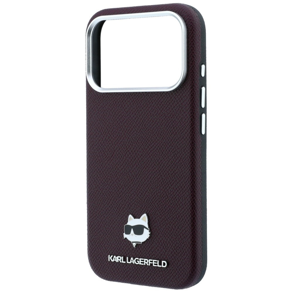 Karl Lagerfeld iPhone 17 Pro/iPhone 18 Pro Deksel Grained Choupette Burgundy