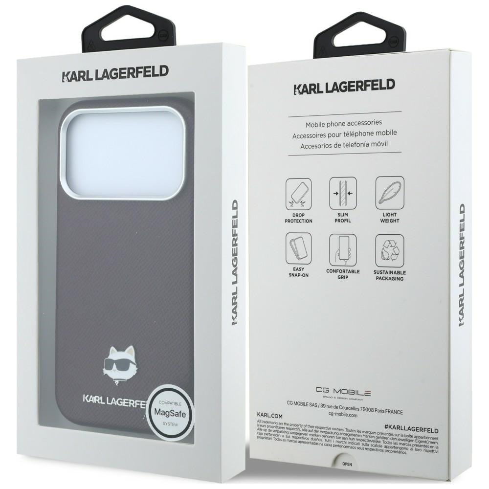 Karl Lagerfeld iPhone 17 Pro/iPhone 18 Pro Deksel Grained Choupette Burgundy