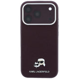 Karl Lagerfeld iPhone 17 Pro/iPhone 18 Pro Deksel Grained Heads burgunderrød