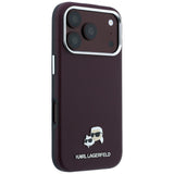 Karl Lagerfeld iPhone 17 Pro/iPhone 18 Pro Deksel Grained Heads burgunderrød