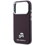 Karl Lagerfeld iPhone 17 Pro/iPhone 18 Pro Deksel Grained Heads burgunderrød