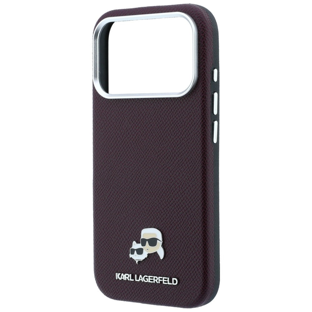 Karl Lagerfeld iPhone 17 Pro Max/iPhone 18 Pro Max Deksel Grained Choupette burgunderrød