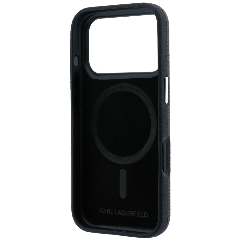 Karl Lagerfeld iPhone 17 Pro Max/iPhone 18 Pro Max Deksel Grained Choupette burgunderrød