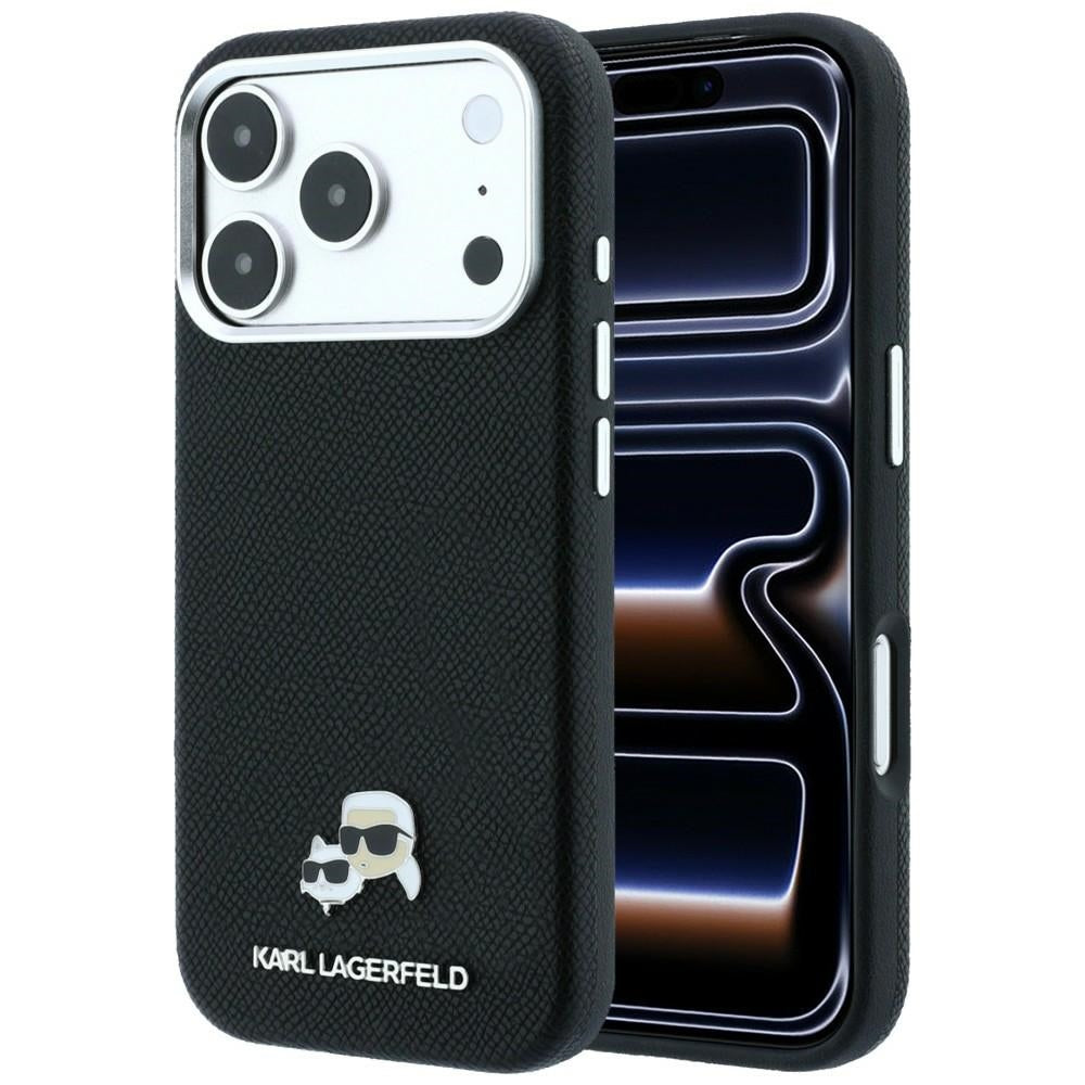 Karl Lagerfeld iPhone 17 Pro/iPhone 18 Pro Deksel Grained Heads Svart