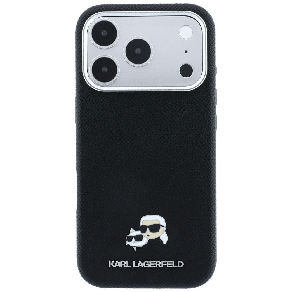 Karl Lagerfeld iPhone 17 Pro/iPhone 18 Pro Deksel Grained Heads Svart