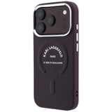 Karl Lagerfeld iPhone 17 Pro/iPhone 18 Pro Deksel med preget ring og RSG-logo burgunder