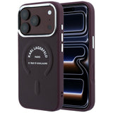 Karl Lagerfeld iPhone 17 Pro Max/iPhone 18 Pro Max Deksel preget ring med RSG-logo, burgunder