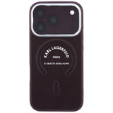Karl Lagerfeld iPhone 17 Pro Max/iPhone 18 Pro Max Deksel preget ring med RSG-logo, burgunder